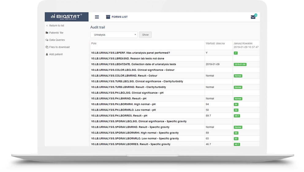 Audit Trail - History Review Management