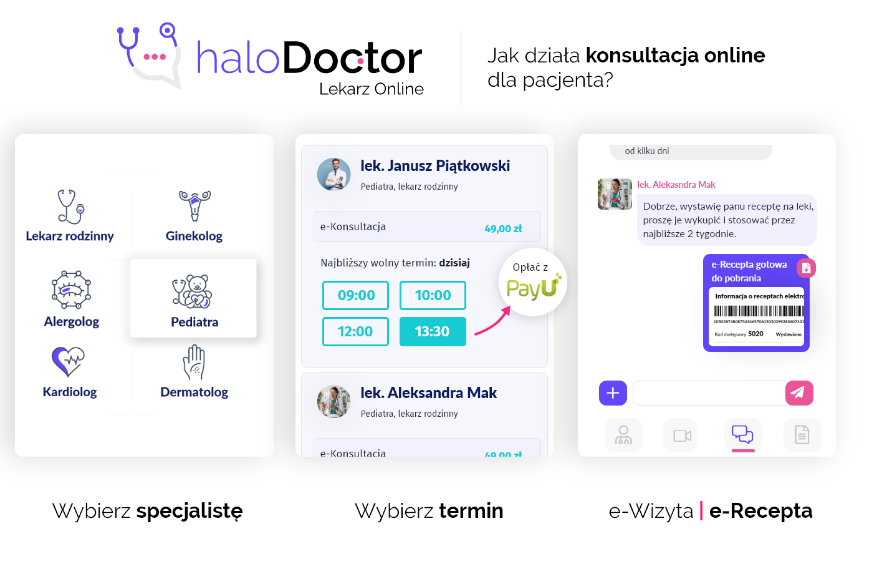 HaloDoctor: szybkie, zdalne konsultacje i e-Recepta.